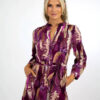 kate pippa capri dress in purplebeige print img1