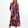 kate pippa capri dress in purplebeige print img3
