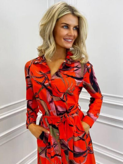 luca shirt dress in orange img2