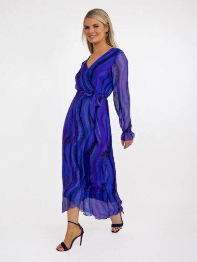 portofino silk midi dress in blue img1