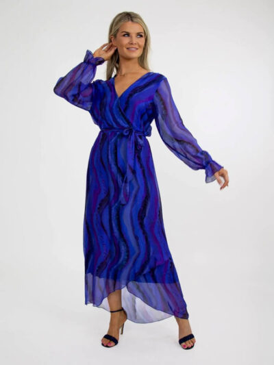 portofino silk midi dress in blue img2