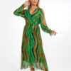 portofino silk midi dress in green img1