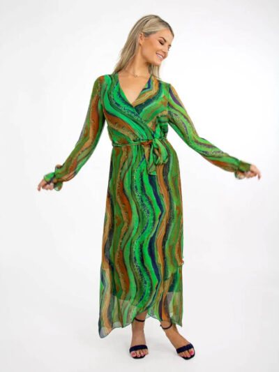 portofino silk midi dress in green img3