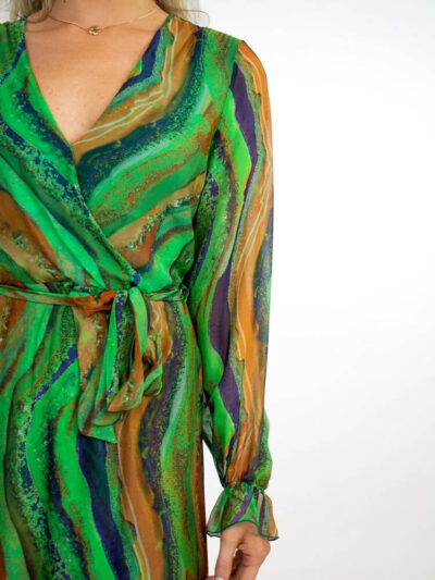 portofino silk midi dress in green img4