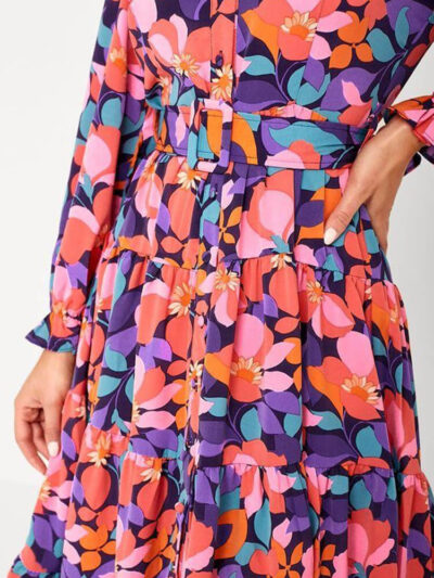 marc angelo floral print shirt dress in pink img2