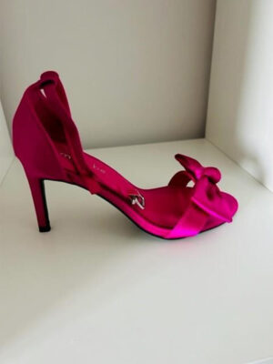 pink satin sandal img1