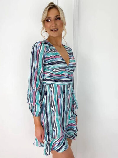 short faux wrap dress img2