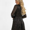 Kate & Pippa Kylie Mini Dress In Black Sparkle - Image 3